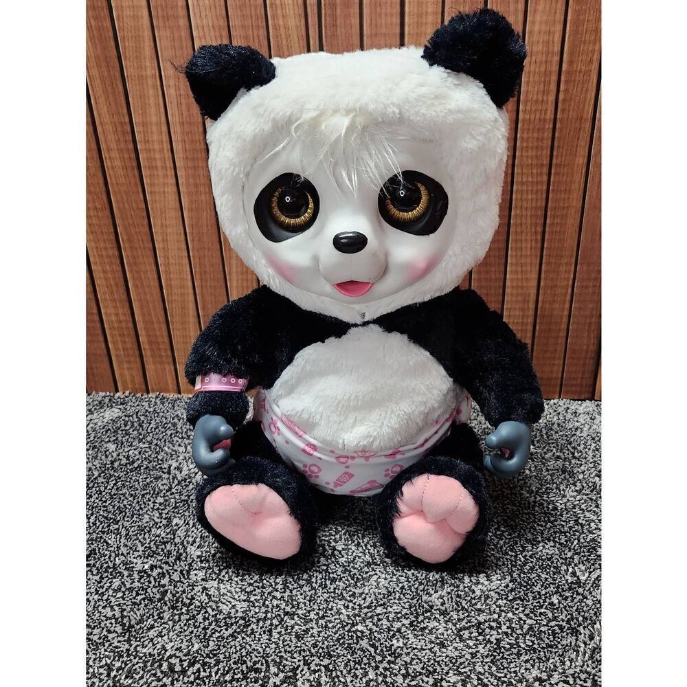 Jakks Pacific 2015 Plush Animal Babies Nursery Black White Panda Toy #A76